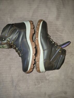 ANDREA FENZI Dark Brown Leather Boots with Tan Outsole and White Midsole